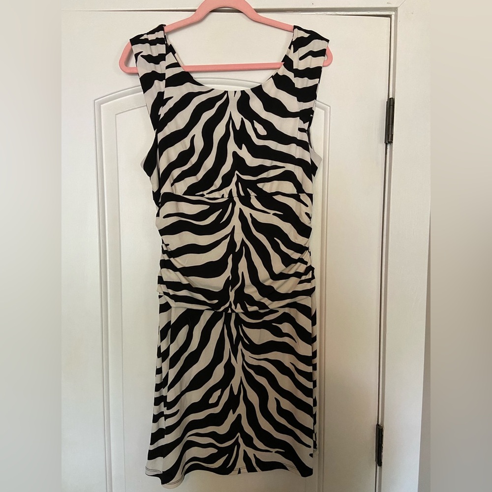 Bisou Bisou zebra print dress, size 16